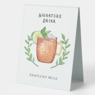 Plaque De Table Kentucky Mule   Boisson Signature