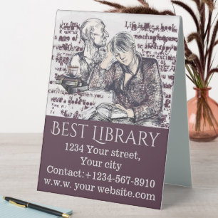 Plaque De Table La fille lisant un livre