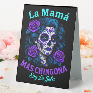 Plaque De Table La Mamá Más Chingona Amusante maman espagnole
