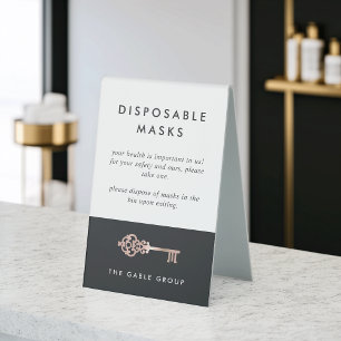 Plaque De Table La Sécurité Immobilière Des Civils Portent Un Masq