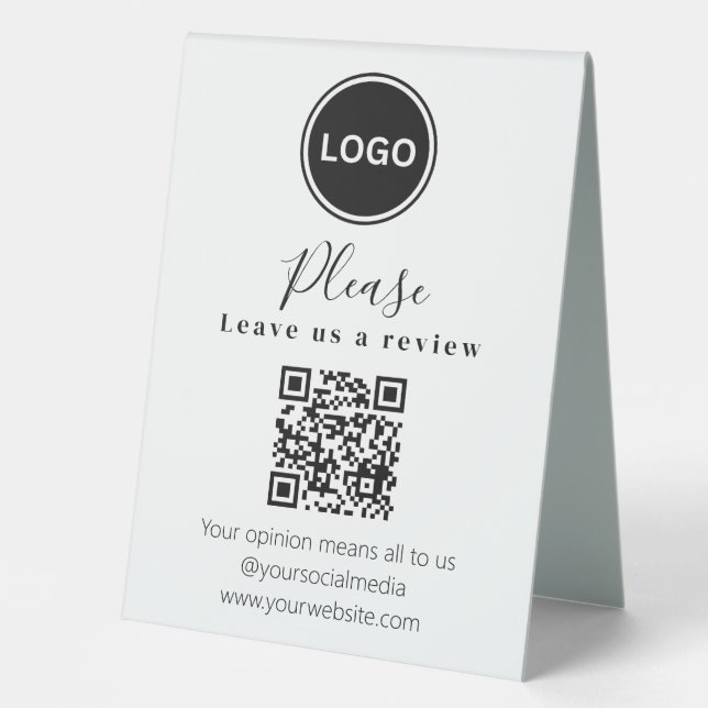 Plaque De Table Laissez-nous un commentaire | Code QR Carte de vis (Recto)