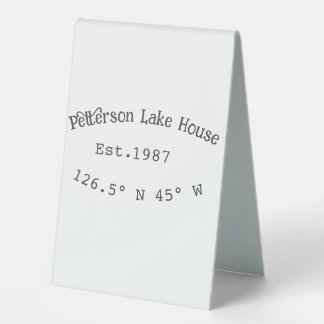Plaque De Table Lake house et. Date année coordonnées personnalisé