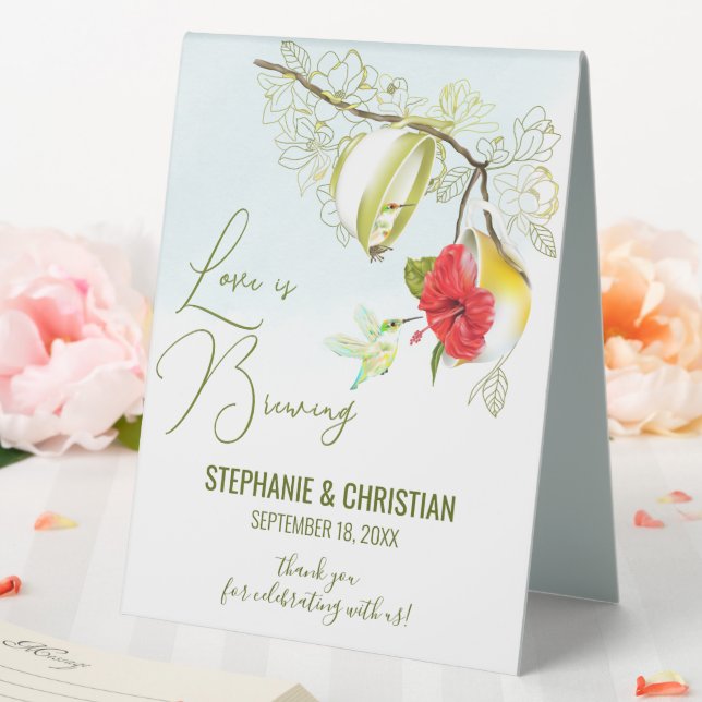 Plaque De Table L'amour est en train de préparer la fête du thé de (In SItu (Mariage))