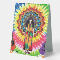 L'art hippie mandala animé avec guitares acoustiqu