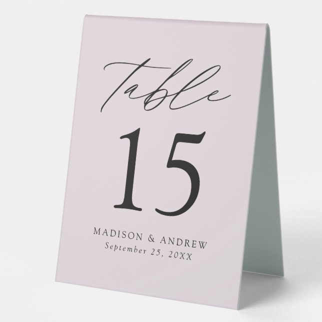 Plaque De Table Lavande moderne violet Mariage Numéro de tableau (Recto)