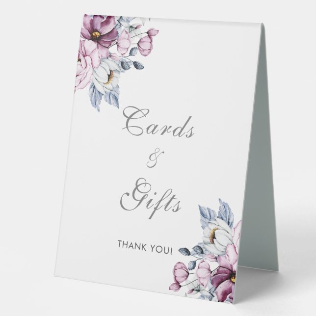 Plaque De Table Lavande romantique & Poudre Bleu Floral Fleur (Recto)