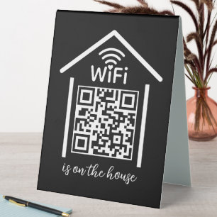 Plaque De Table Le code QR Wifi Scan to Connect est sur la maison