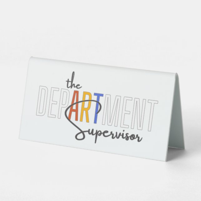 Plaque De Table Le superviseur du département, professeur d'art (Verso)