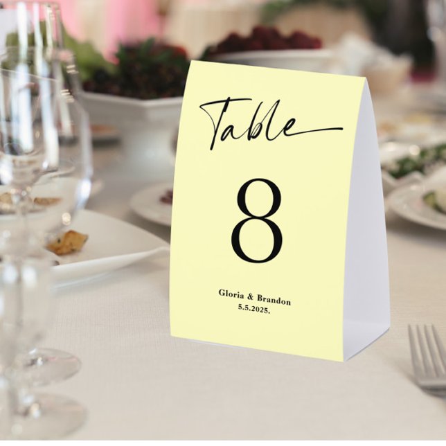 Plaque De Table Lemon Color Wedding Table Number  (Créateur téléchargé)