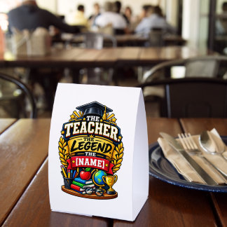 Plaque De Table L'enseignant La légende Éducateur personnalisé