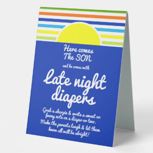 Plaque De Table Les Diapeurs de nuit viennent ici le Baby shower d