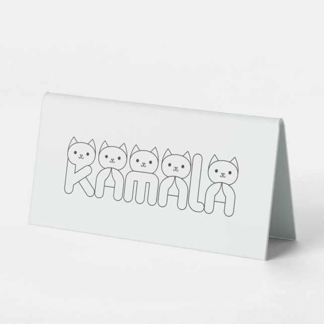 Plaque De Table LETTRE Cat DE Kamala Président 2024 (Recto)