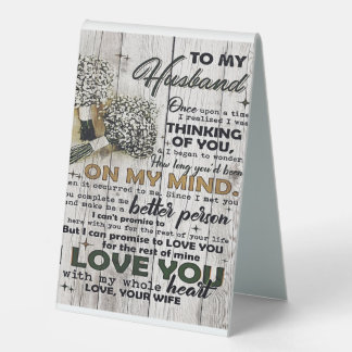 Plaque De Table Lettre mignonne au mari | Bel cadeau | Fête des pè