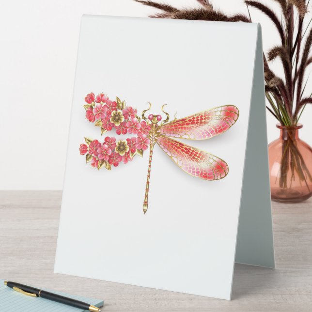 Plaque De Table libellule de fleurs avec sakura de bijoux (En SItu (Tableau))