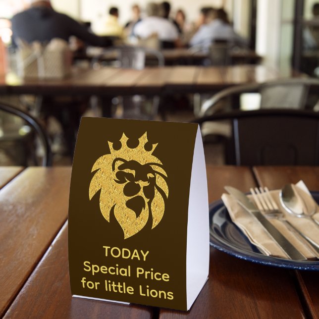 Plaque De Table Lion Avec Couronne - Or Style 1 (Insitu (restaurant))