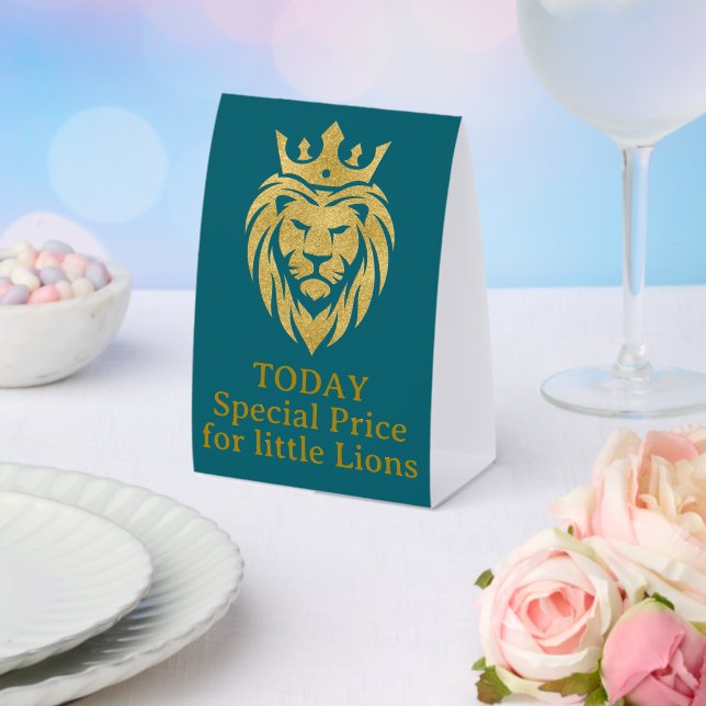 Plaque De Table Lion Avec Couronne - Style Or 3 (Insitu (mariage))