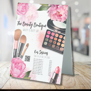 Plaque De Table Liste des prix du salon de beauté