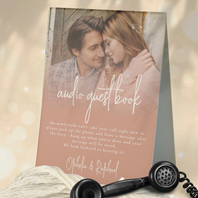 Plaque De Table Livre d'invité audio réversible à deux tons (Display either way round - the oposite colorway is on the other side)