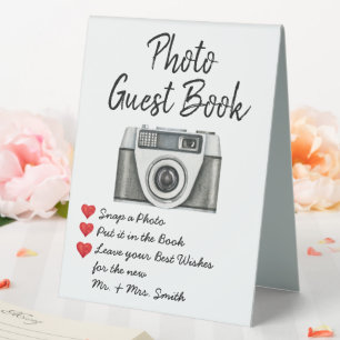 Plaque De Table Livre d'or du mariage Photo Guestbook