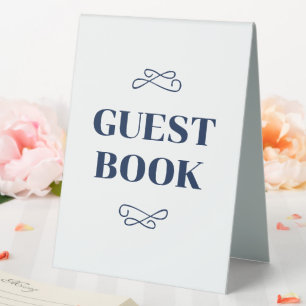 Plaque De Table Livre d'or Navy Flourish