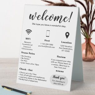 Plaque De Table Location de vacances moderne Accueil