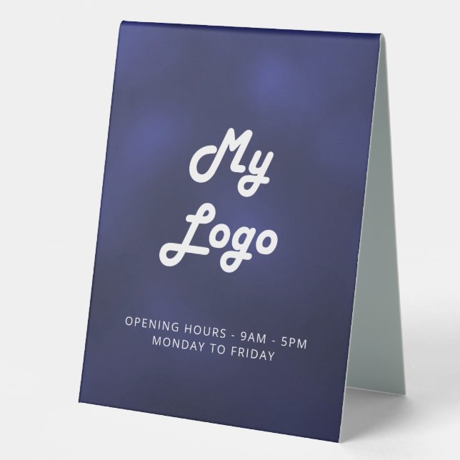 Plaque De Table Logo business marine bleu blanc (Recto)