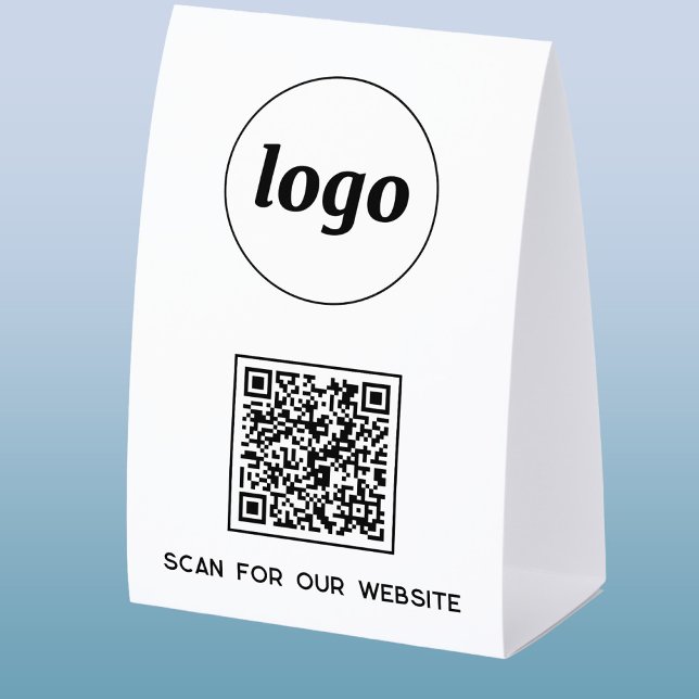Plaque De Table Logo Code QR Entreprise Scannez pour Site Web (Créateur téléchargé)