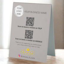 Logo code QR examen des entreprises GOOGLE et YELP
