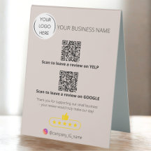 Logo code QR examen des entreprises GOOGLE et YELP