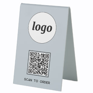 Plaque De Table Logo de code QR Analyse d'entreprise pour commande