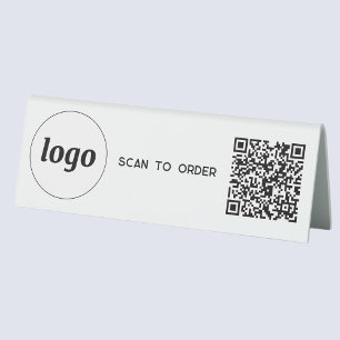 Plaque De Table Logo de code QR Analyse d'entreprise pour commande