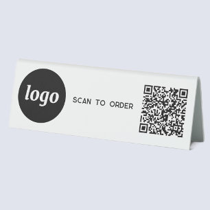 Plaque De Table Logo de code QR Analyse d'entreprise pour commande