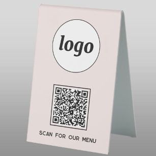 Plaque De Table Logo de code QR Analyse d'entreprise pour le menu