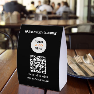 Plaque De Table Logo de code QR simple noir pour site web sur prés