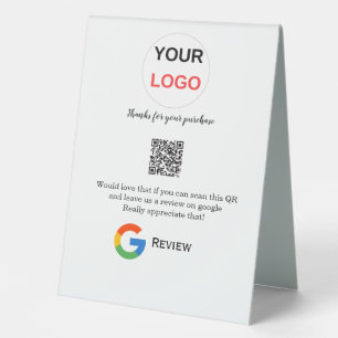 Plaque De Table logo de l'entreprise de révision Google Scan QR re