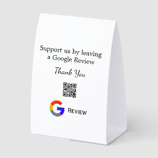 Plaque De Table logo de l'entreprise de revue Google Scan QR revie