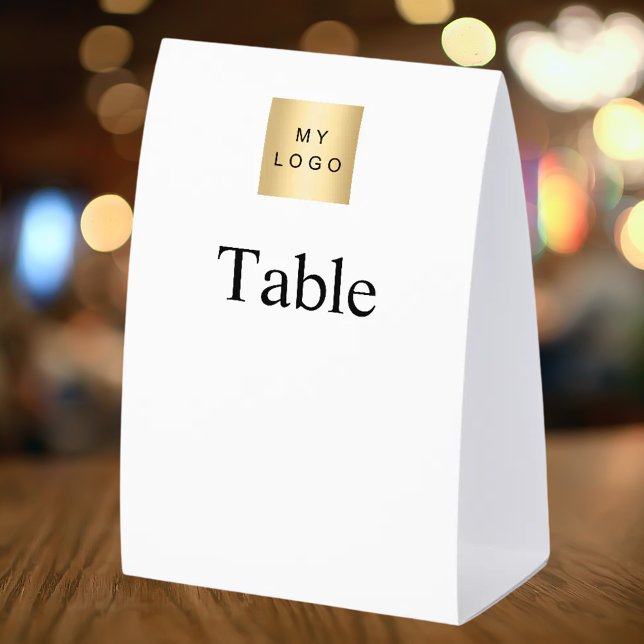 Plaque De Table Logo de l'entreprise noir blanc numéros de table D (Créateur téléchargé)