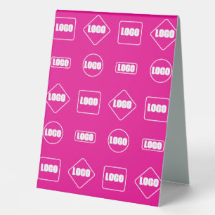 Plaque De Table Logo d'entreprise minimaliste rose