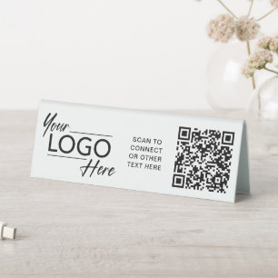 Plaque De Table Logo d'entreprise moderne Code QR