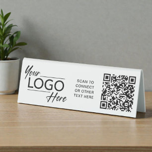 Plaque De Table Logo d'entreprise moderne Code QR