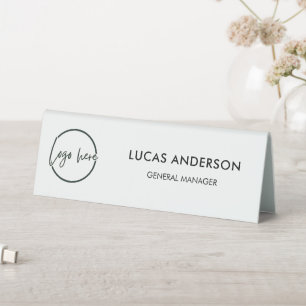 Plaque De Table Logo d'entreprise personnalisé   Bureau noir moder