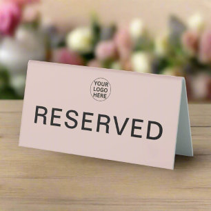 Plaque De Table Logo d'entreprise personnalisé l Réservé rose pâle
