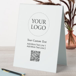 Plaque De Table Logo d'entreprise personnalisé simple QR Code prom