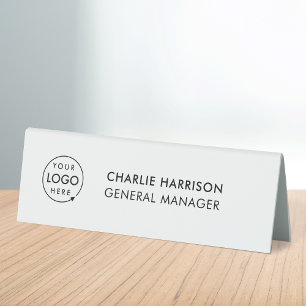 Plaque De Table Logo d'entreprise   Poste de nom professionnel mod