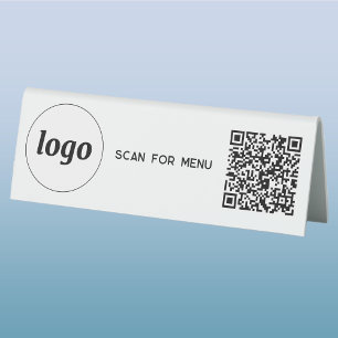 Plaque De Table Logo du code QR Analyse d'entreprise pour le menu
