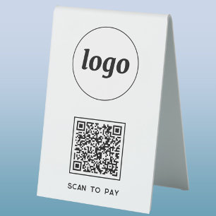 Plaque De Table Logo du code QR Analyse d'entreprise pour payer