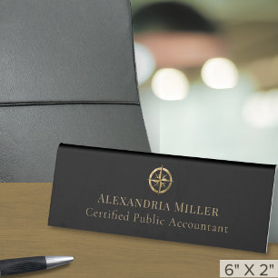 Plaque De Table Logo du poste de nom professionnel élégant