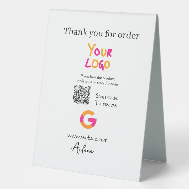 Plaque De Table logo du site Web d'entreprise de critique Google s (Recto)
