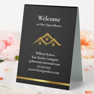 Plaque De Table Logo Maison Dorée Immobilier Agent Immobilier Mode