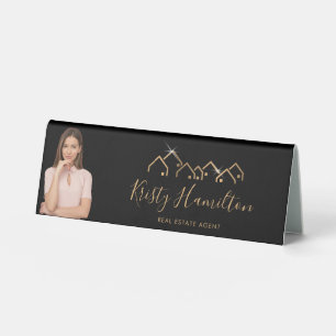 Plaque De Table logo maison immobilier professionnel moderne